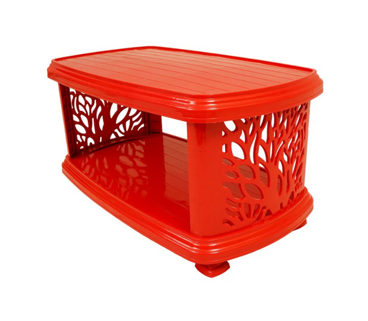 Full Plastic Double Shelf Tree Cross Table
