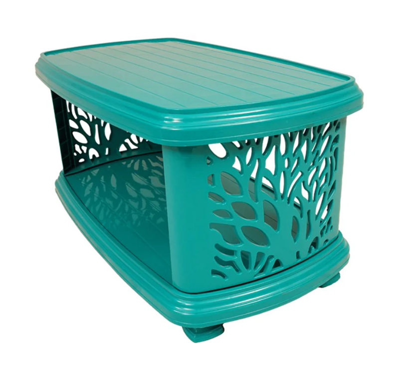 Full Plastic Double Shelf Tree Cross Table