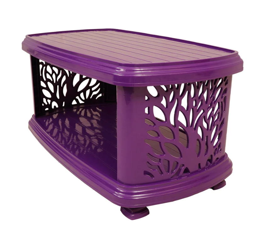 Full Plastic Double Shelf Tree Cross Table