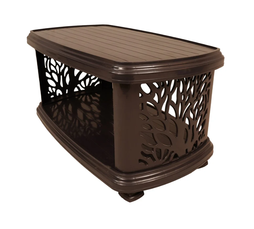 Full Plastic Double Shelf Tree Cross Table